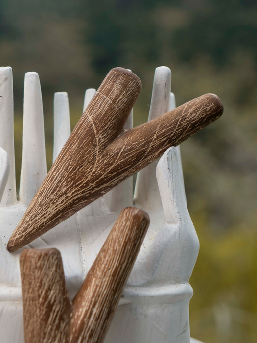 Teak wood Self-Applicator Pipe Set for Ritual Practice