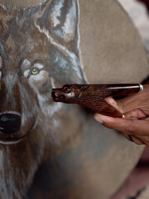 Kindest Wolf Ceremonial Pipe – Hand-Carved  Self-Applicator