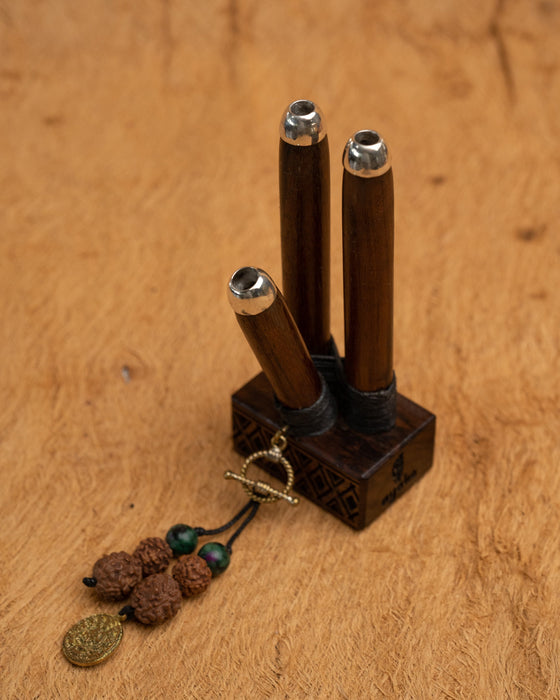 Self-Applicator Pipe – Silver Embellished Ritual Tool