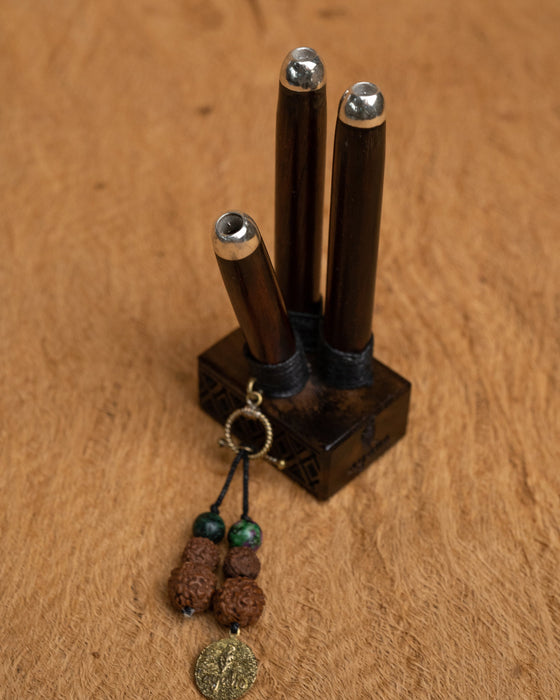 Self-Applicator Pipe – Silver Embellished Ritual Tool