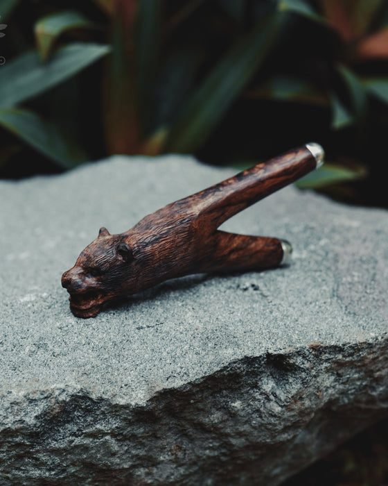 Bear Totem Rosewood Ceremonial Pipe