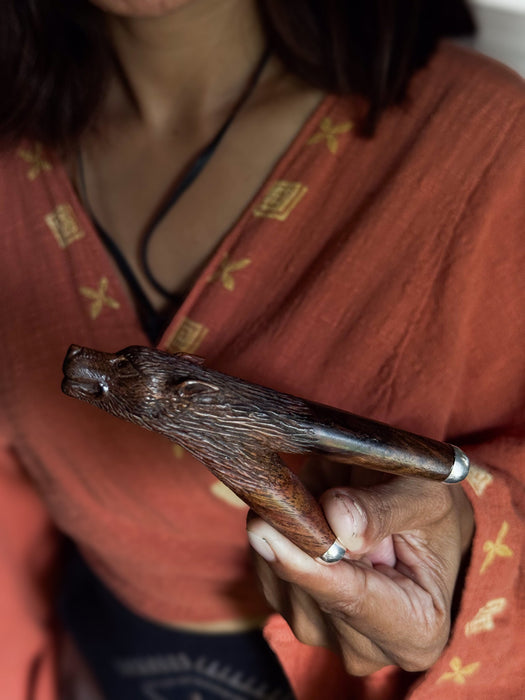Kindest Wolf Ceremonial Pipe – Hand-Carved  Self-Applicator