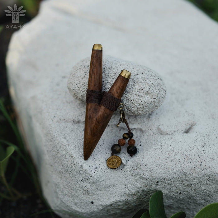 Teak Wood Handcrafted Wooden Pipe with Bronze Cup