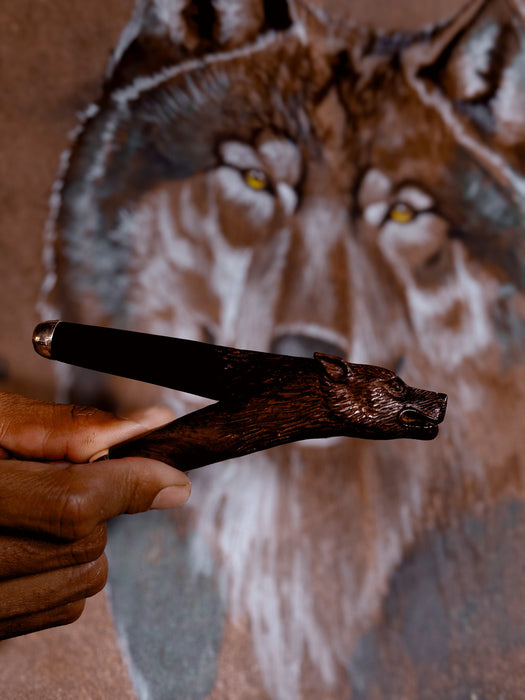 Kindest Wolf Ceremonial Pipe – Hand-Carved  Self-Applicator