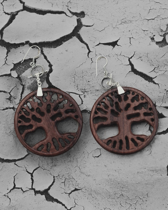 "Tree of Life" Rosewood & Silver Amulet