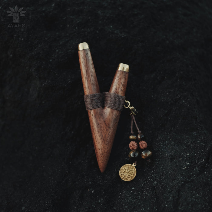 Teak Wood Handcrafted Wooden Pipe with Bronze Cup