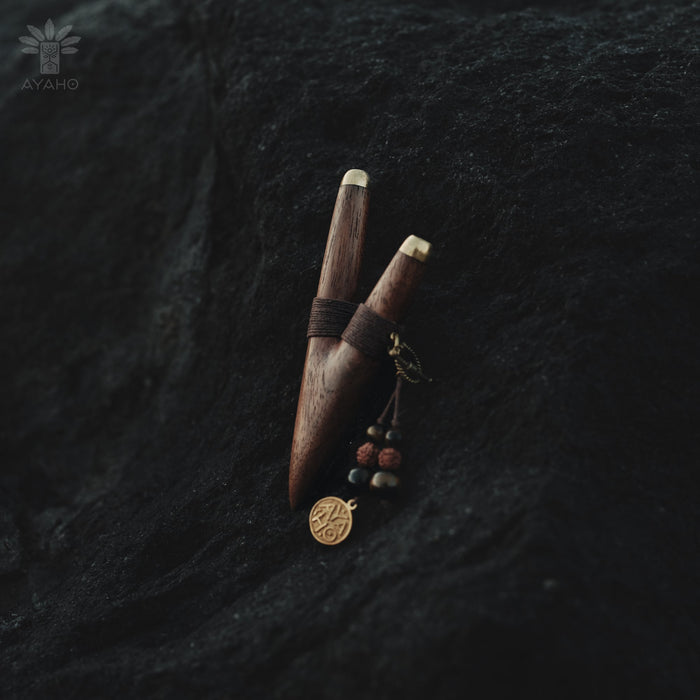 Teak Wood Handcrafted Wooden Pipe with Bronze Cup