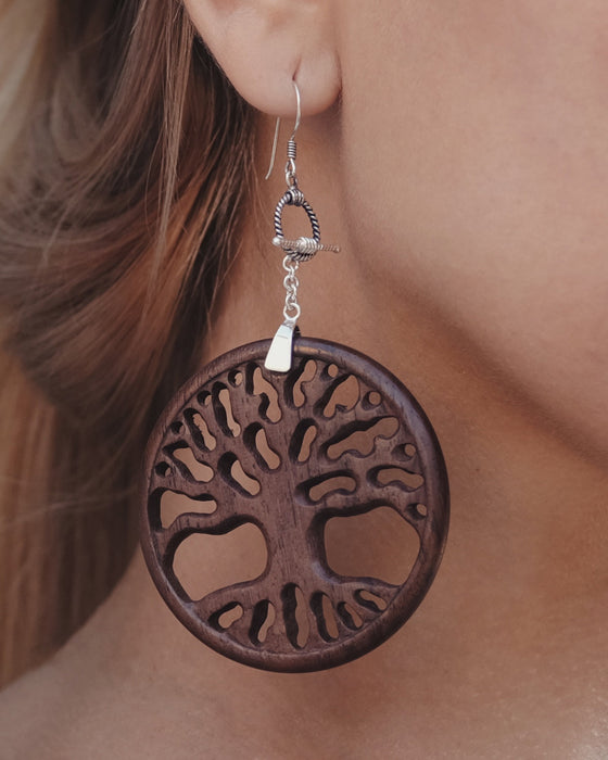 "Tree of Life" Rosewood & Silver Amulet