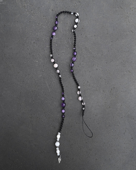 Long Lula with white, rose quartz, amethyst and silver