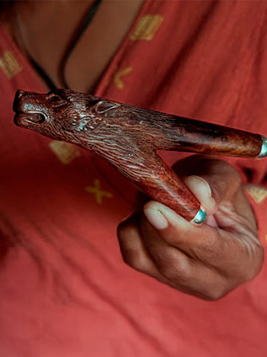 Kindest Wolf Ceremonial Pipe – Hand-Carved  Self-Applicator