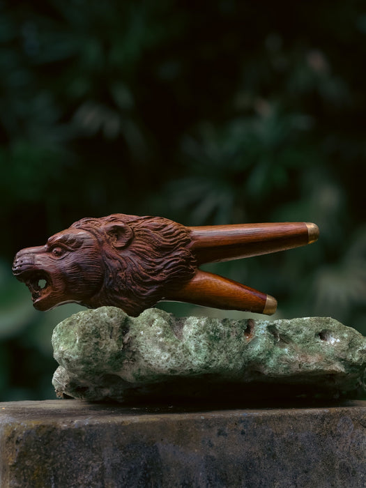 Lion Ceremonial Pipe: Rosewood Applicator - Shamanic Tool
