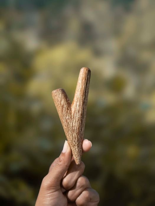 Teak wood Self-Applicator Pipe Set for Ritual Practice