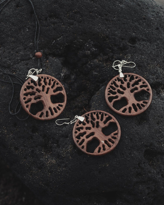 "Tree of Life" Rosewood & Silver Amulet