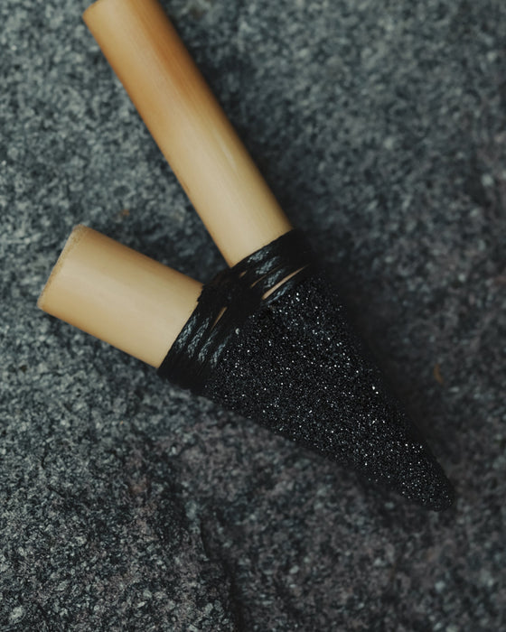 Volcanic Energy Bamboo ceremonial applicator with Hematite Stone