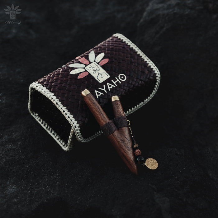 Teak Wood Handcrafted Wooden Pipe with Bronze Cup