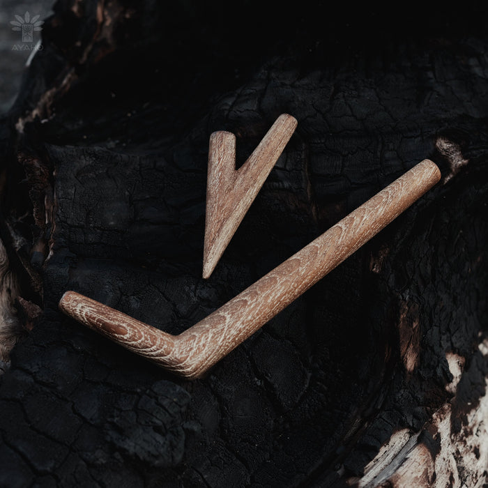 Teak wood Self-Applicator Pipe Set for Ritual Practice