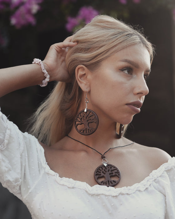 "Tree of Life" Rosewood & Silver Amulet