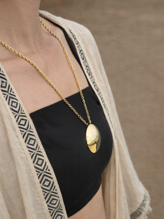 Bronze Shamanic Mirror with Gold Platted