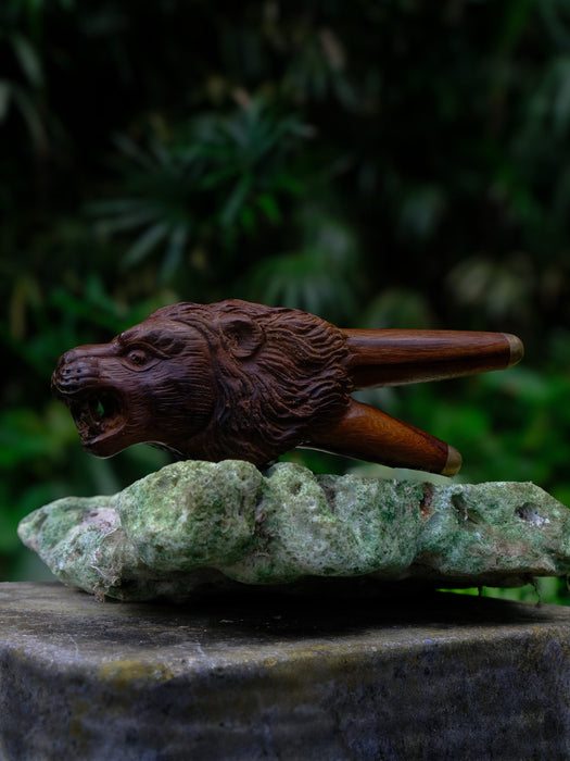 Lion Ceremonial Pipe: Rosewood Applicator - Shamanic Tool