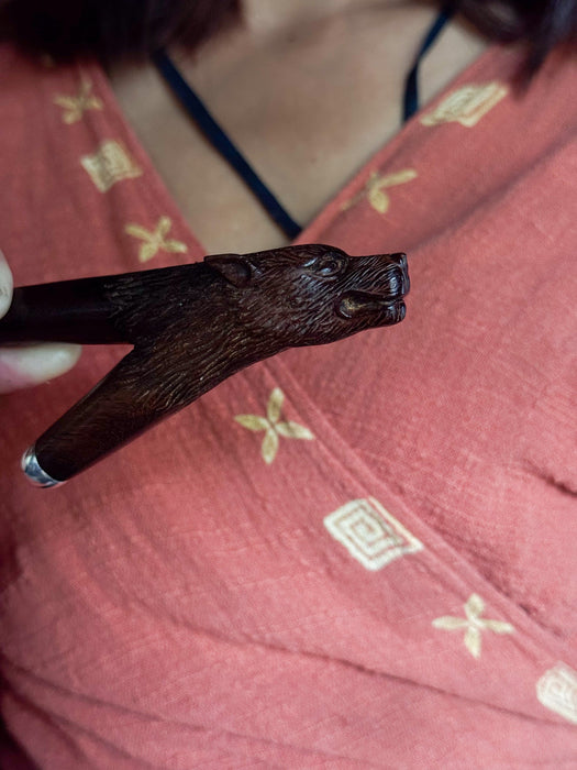 Kindest Wolf Ceremonial Pipe – Hand-Carved  Self-Applicator