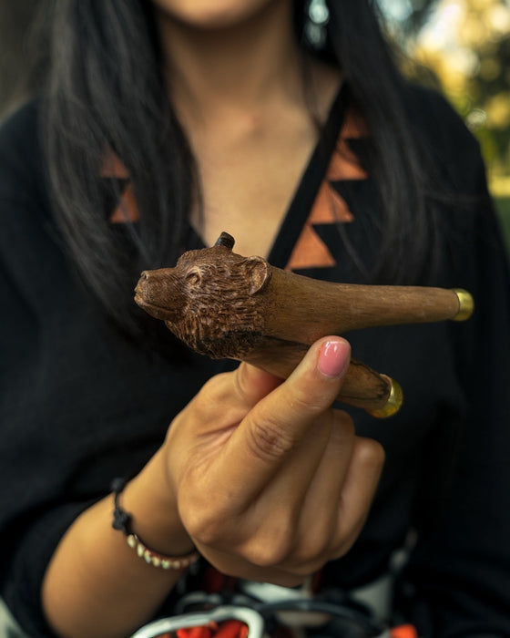 Rosewood Bear ceremonial pipe