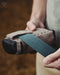 Handmade leather pouch with a belt clip, ideal for storing Rapeh, Kuripe, or small personal items during ceremonies.