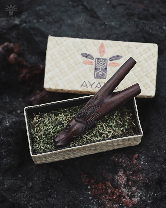 Horse “Totem Power” rosewood ceremonial pipe