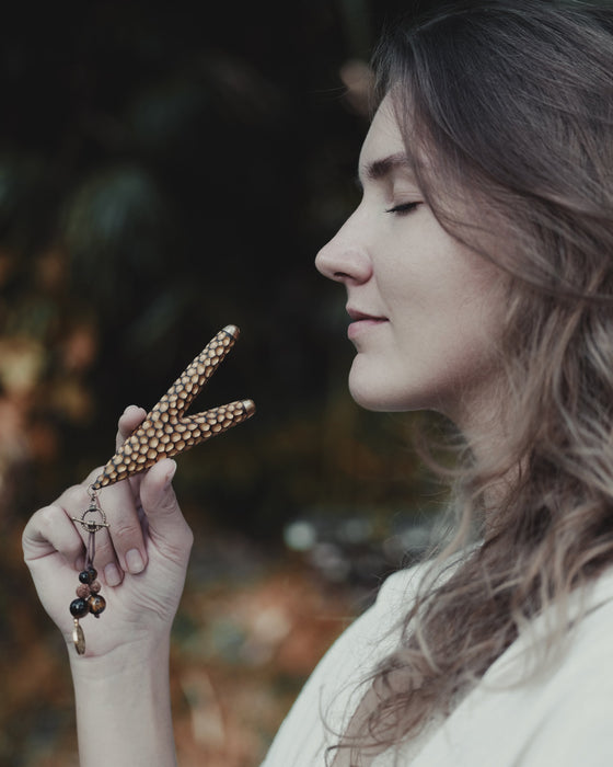 Golden Rosewood Handcrafted Ceremonial Pipe