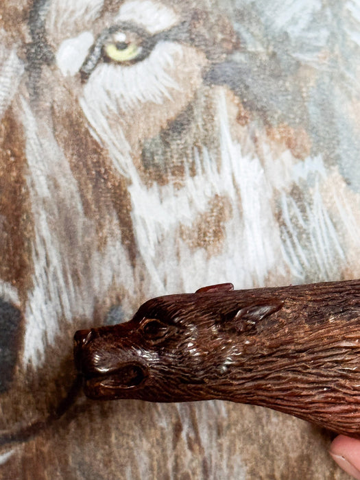 Kindest Wolf Ceremonial Pipe – Hand-Carved  Self-Applicator