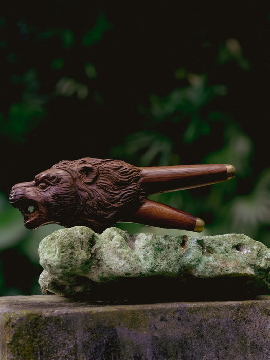 Lion Ceremonial Pipe: Rosewood Applicator - Shamanic Tool