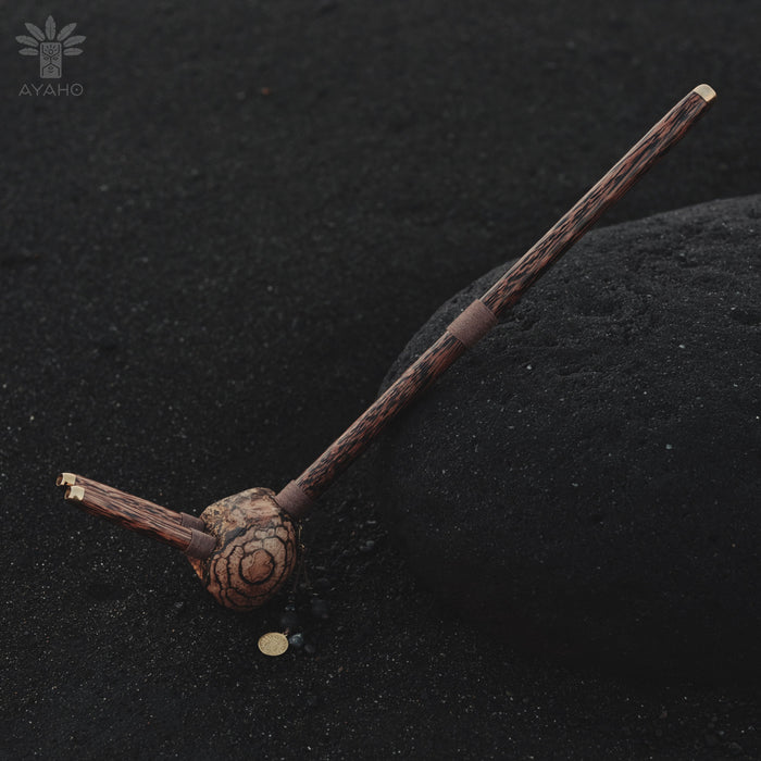 Handcrafted Wooden Pipe Double Shot  – Dual Tube Self - Applicator