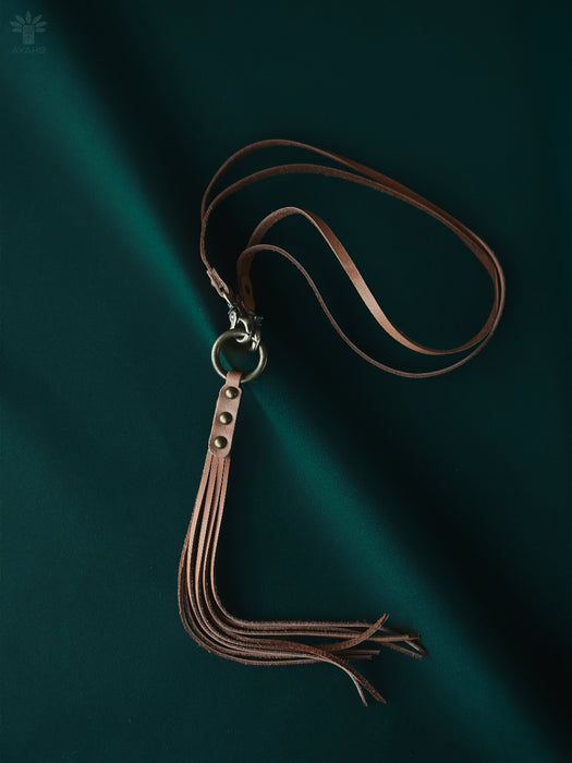 Handmade Boho Leather Tassel Necklace