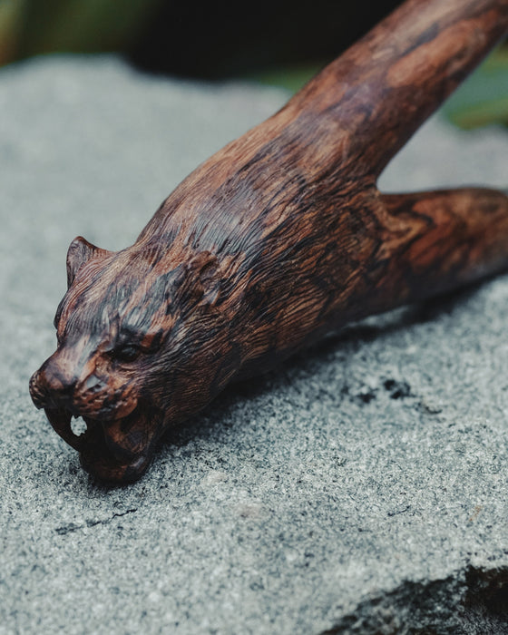 Bear Totem Rosewood Ceremonial Pipe