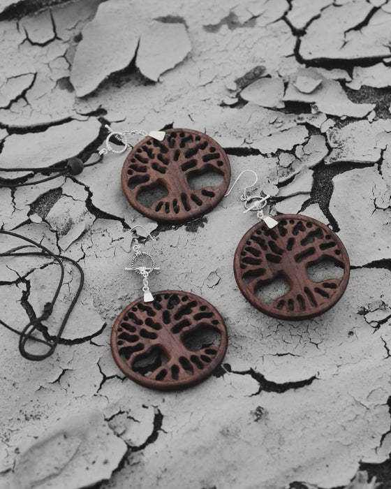 "Tree of Life" Rosewood & Silver Amulet