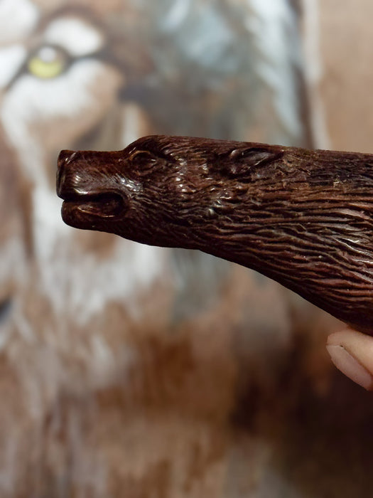 Kindest Wolf Ceremonial Pipe – Hand-Carved  Self-Applicator