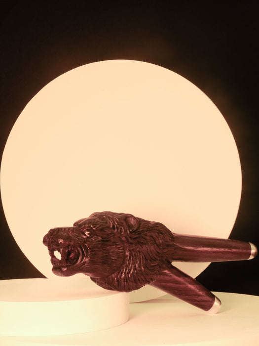 Lion Ceremonial Pipe: Rosewood Applicator - Shamanic Tool