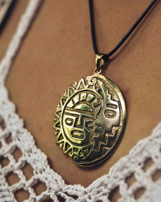 Sun and Moon Amulet Coin for Balance and Harmony