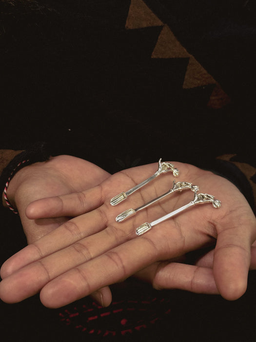 Silver Plated Spoon | Handcrafted Ceremonial Tool for Ritual Use