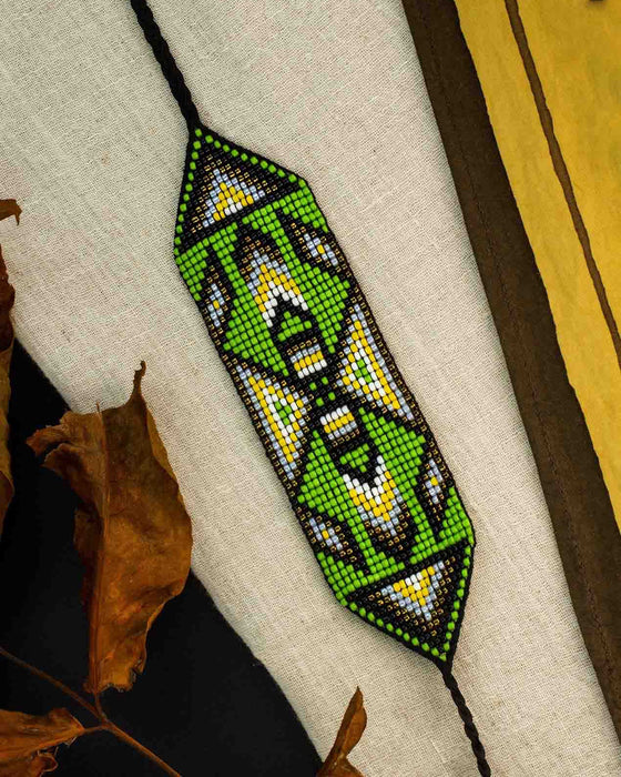 Wide Beaded Bracelet