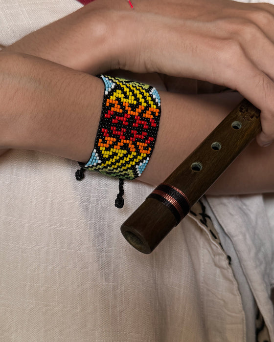 Wide Beaded Bracelet