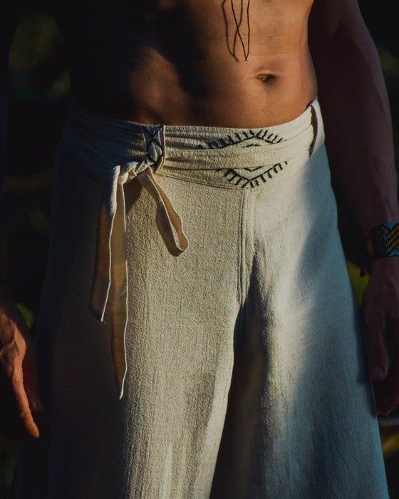 Boho Cotton Wide-Leg Pants