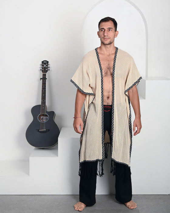 Long Cotton Boho Poncho