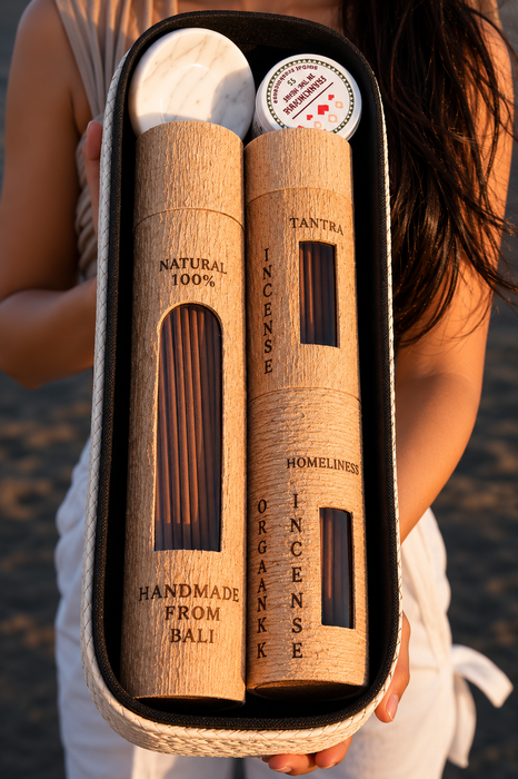 Bali Incense Gift Set | Tantra + Cosy Home + Frankincense | Spiritual Gift | Handmade Wood Box | Meditation