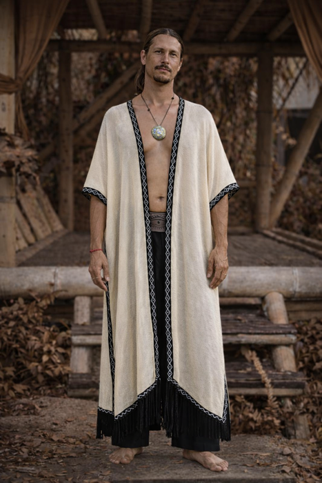 Long Cotton Boho Poncho