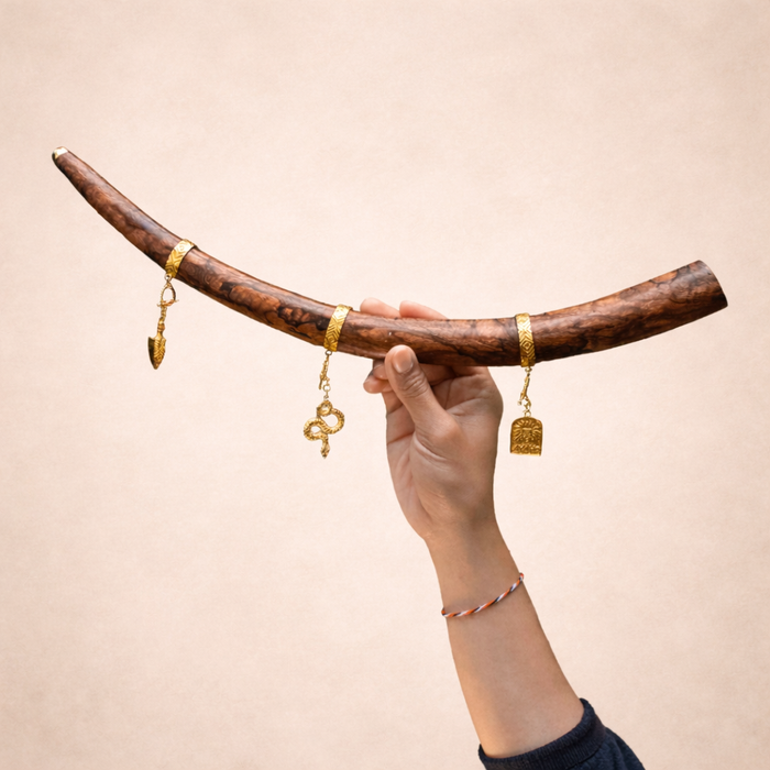 Handmade Balinese Ceremonial Wooden Pipe from Mango Root