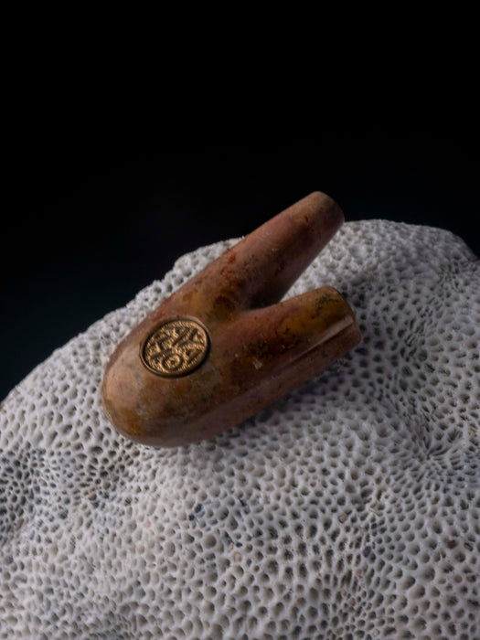 Pink Marble Stone Ceremonial Pipe