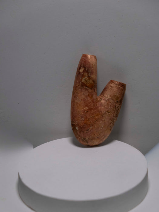 Pink Marble Stone Ceremonial Pipe