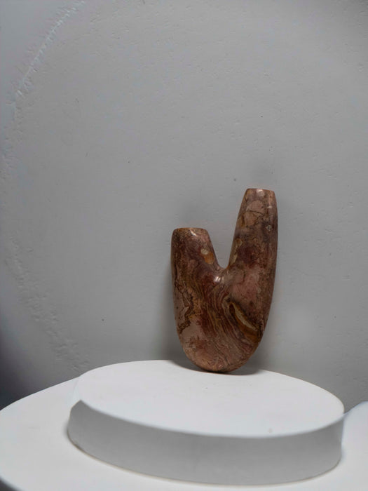 Pink Marble Stone Ceremonial Pipe