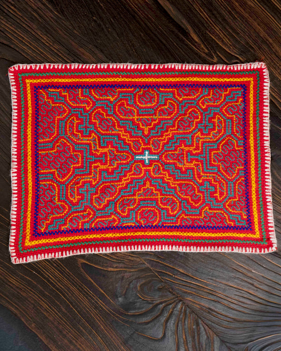 Hand-Embroidered Shipibo Altar Mat 38 cm