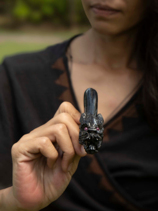 Petrified Wood  Dragon  Self-Applicator Pipe